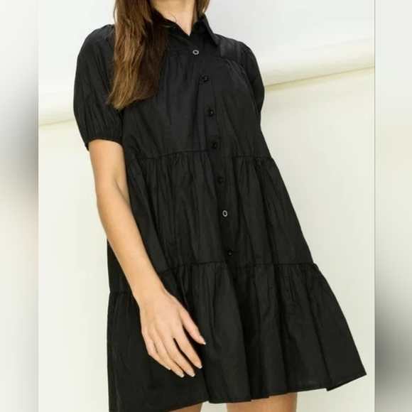 HYFVE Not your girl tiered button up mini dress. Size S - Picture 10 of 10